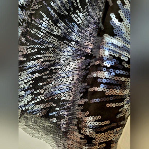 BCBG Maxazria Abigail Women Celeb Cocktail Dress Sequin Silver Mesh Sheer Size 8 - Picture 6 of 16